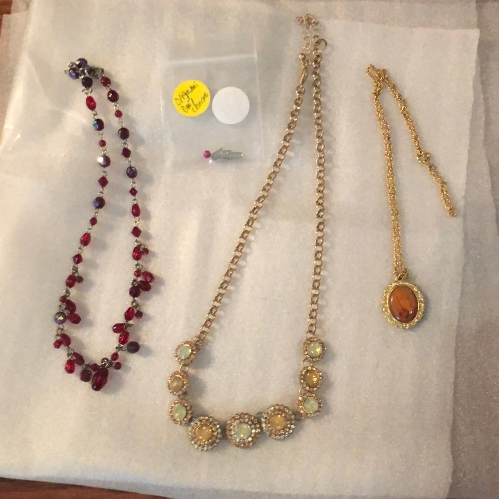 Jewelry Lot - Three Necklaces and Origami Owl Charms